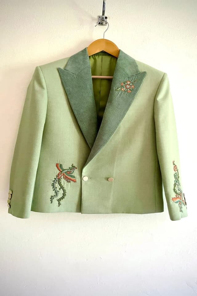 Mughal Phoenix Crop Peak Lapel Two Piece Suit