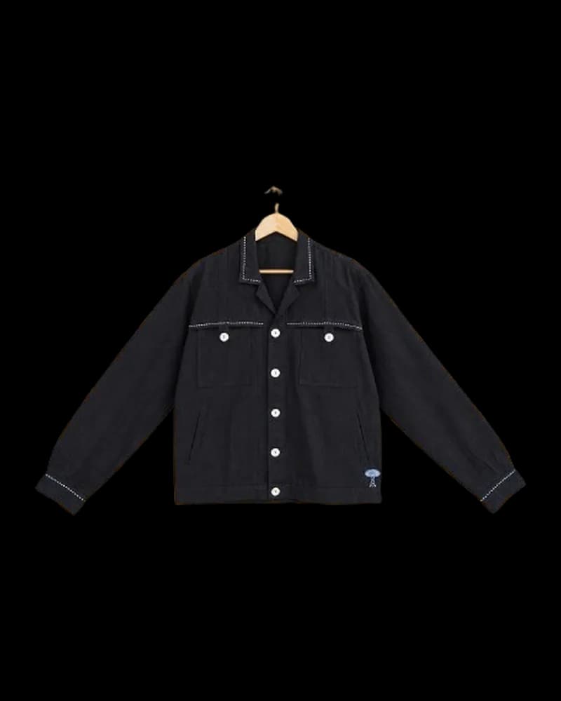 Black Shacket With Mushroom Embroidery
