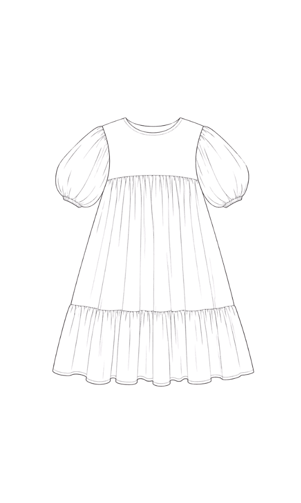 Puff-Sleeve Dress